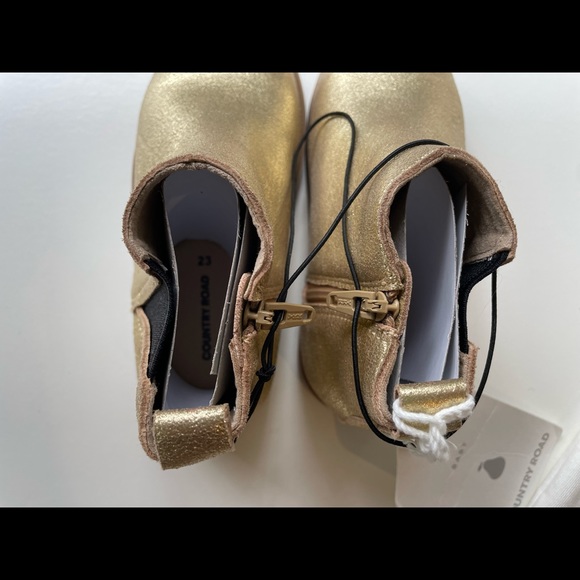 Brand New Country Road Baby Girl Gold Leather Gusset Boots - Size EU23 / AU 6 - Picture 6 of 10